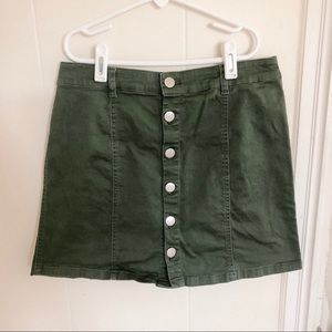 Forever 21 Olive Button Down Skirt